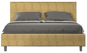 Letto imbottito Matrimoniale 160x210 cm tessuto Aragona Adele - Senza rete,Giallo