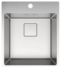 Lavello sopratop 1 vasca in inox argento DELINIA Michigan Loft S L 45 x L 51.5 cm