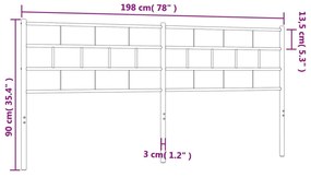 Testiera in Metallo Nero 193 cm