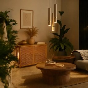 Brilagi - Lampadario a sospensione con filo POKER 3xGU10/25W/230V beige