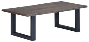 Tavolino Da Salotto Con Bordi Vivi 115x60x40 Cm Massello Acacia /