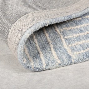 Tappeto in lana blu chiaro tessuto a mano 160x230 cm Memphis Wool - Flair Rugs