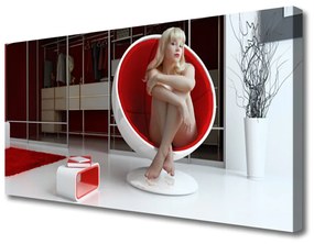 Quadro su tela Stanza della donna nuda 100x50 cm