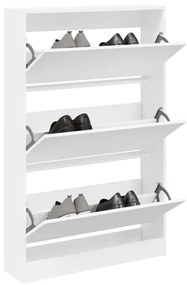 Scarpiera Bianca 80x21x125,5 Cm İn Legno Multistrato /