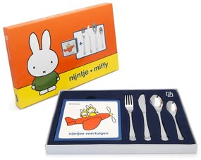 Posate per bambini in acciaio inox argento 4 pezzi Miffy - Zilverstad