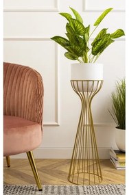 Vaso da fiori in metallo LOFT 68x20 cm oro/bianco