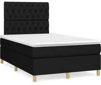 Letto a Molle con Materasso e LED Nero 120x190 cm in Tessuto 3270269