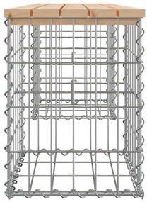 Panca giardino design gabbione 103x31x42 cm legno massello pino