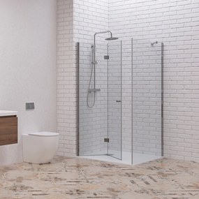 Box doccia 140x90 cm apertura soffietto 90 cm e lato fisso 140 cm| KS7000 - KAMALU