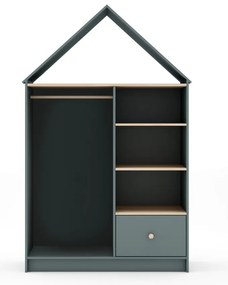 Armadio per bambini verde polveroso a giorno 110x180x45 cm Estefania – Marckeric