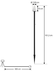 Lampada con picchetto a terra Lindby LED Selinda, nera, altezza 100 cm