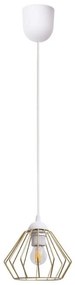 Lampadario a sospensione con filo CEED GOLD 1xE27/60W/230V diametro 17,5 cm bianco/oro