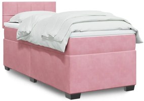 Giroletto A Molle Con Materasso Rosa 100x200 Cm İn Velluto /