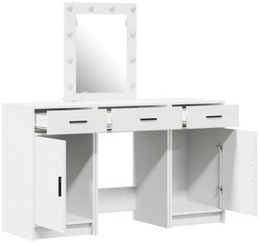 Set di toletta 3 pezzi  con led in legno ingegnerizzato bianco