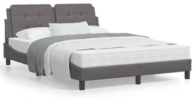 Letto con materasso grigio 120x200 cm in similpelle