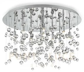 Neve lampadario da soffitto cromo 8 luci attacco e14 40,5cm in meta...