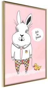 Poster  Friendly Bunny  Cornice Quadri Cornice d'oro, Larghezza x Altezza Home decor 20x30