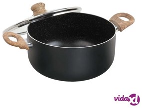 Livoo Casseruola con Effetto Legno e Pietra 24 cm 4 L Alluminio