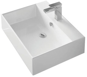 Lavabo da appoggio Edge rettangolare in ceramica bianco