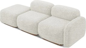 Chaise lounge componibile color crema (con penisola a destra) Ailani – Makamii