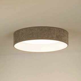 Duolla Plafoniera LED Plafond, Bouclé grigio, Ø 45 cm, dimmerabile a 3 livelli