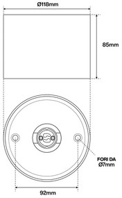 Applique da soffitto per lampade AR111 Fissa Nera