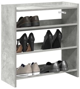 Scarpiera Grigio Cemento 60x25x62 Cm İn Legno Multistrato /