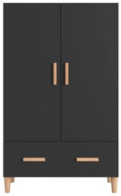 Credenza nera 70x31x115 cm in legno multistrato