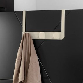 Gancio bagno triplo in acciaio e plastica beige quadrato Fiore