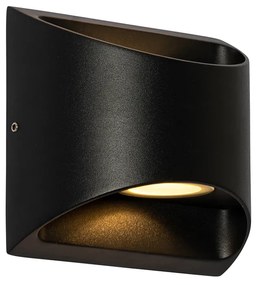 Lampada da parete per esterni moderna nera con LED 2 luci IP54 - Mal