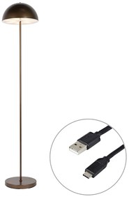 Lampada da terra per esterni bronzo scuro ricaricabile dimmerabile a 3 livelli - Keira