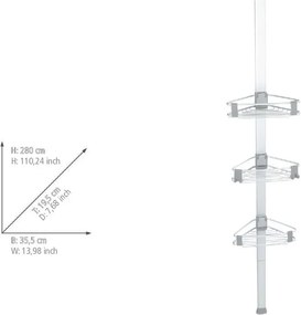 Mensola da bagno telescopica color argento opaco in alluminio Purio – Wenko