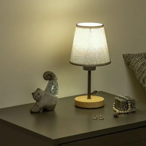 Brilagi - Lampada da tavolo NUBILA WOOD 1xE27/25W/230V quercia/grigio