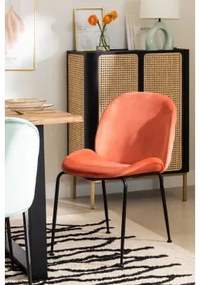 Confezione da 2 sedie in velluto Pary Rosso Mattone & Nero - Sklum