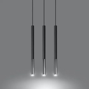 Sollux SL.0886 - Lampadario a sospensione con filo MOSAIC 3xG9/12W/230V nero/cromo