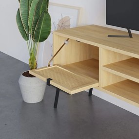 Tavolo TV in rovere colore naturale 140x51 cm Ecrin - Marckeric