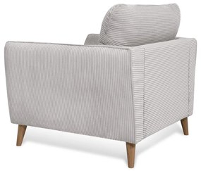 Poltrona in velluto a coste grigio chiaro Paris - Scandic