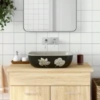 Lavabo Appoggio Grigio Nero Rettangolare 48x37,5x13,5 Ceramicacod mxl 107522