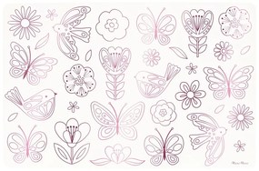 Tovagliette di carta in set da 8 pezzi 28x42,5 cm Butterflies &amp; Flowers - Meri Meri