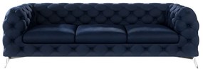 Divano blu scuro con rivestimento in velluto 243 cm Chelsea – Ropez