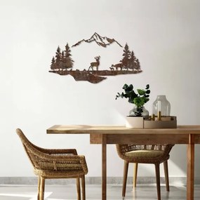 Decorazione da muro 2 pz 70x38 cm cervo metallo/marrone