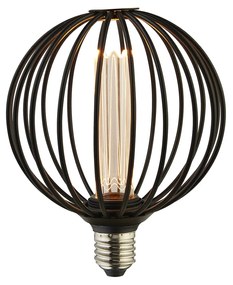 Lampadina Contemporanea Globo Acciaio Nero 1 Luce E27 3,5W 1800K