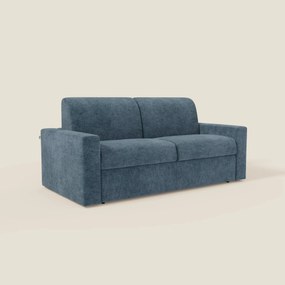 Diomede Divano letto matrimoniale in velluto easy clean sfoderabile - design moderno e comfort in T35 blu