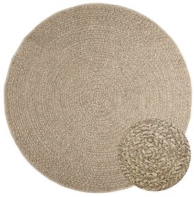 Tappeto Zızur Beige Ø 160cm Aspetto Iuta Per Interni Ed Esterni /