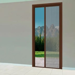 Zanzariera Plissettata Apertura Laterale 120x240 Cm Riducibile Sangiorgio Marrone