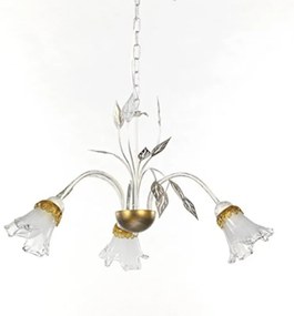 Lampadario Neoclassico Lampadario Neoclassico Lancia  3x E14 bianco paralume bianco 3x E14 Ø65cm