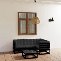 Set Divani da Giardino 5 pz con Cuscini Legno Massello di Pino 3076603