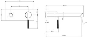 Parte esterna miscelatore lavabo a parete bocca lunga cromo senza scarico parte incasso non inclusa ingranaggio 63589 Gessi