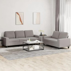 Set Di Divani 2 Pz Tortora İn Tessuto /