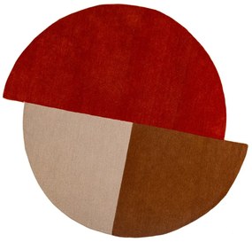 Tappeto rotondo color mattone in lana tessuto a mano ø 200 cm Mia Segment – Flair Rugs